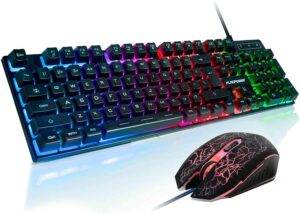 FLAGPOWER RGB Gaming Keyboard and Breathing Mouse Combo