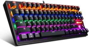 Mechanical Keyboard 87 Keys Small Compact Multicolour LED Backlit