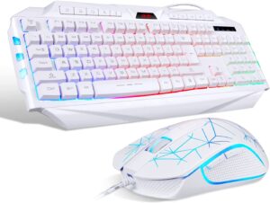 White Gaming Keyboard and Mouse Combo